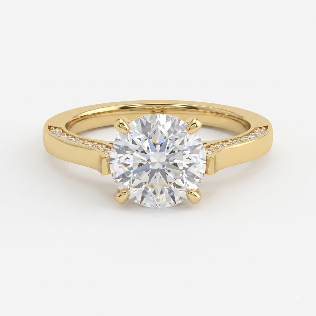 Imperial Sparkle Pavé Round Diamond Hidden Halo Ring