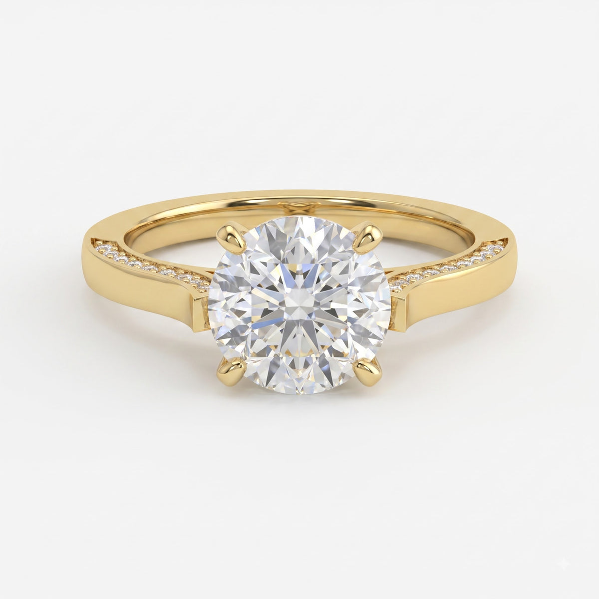 Imperial Sparkle Pavé Round Diamond Hidden Halo Ring