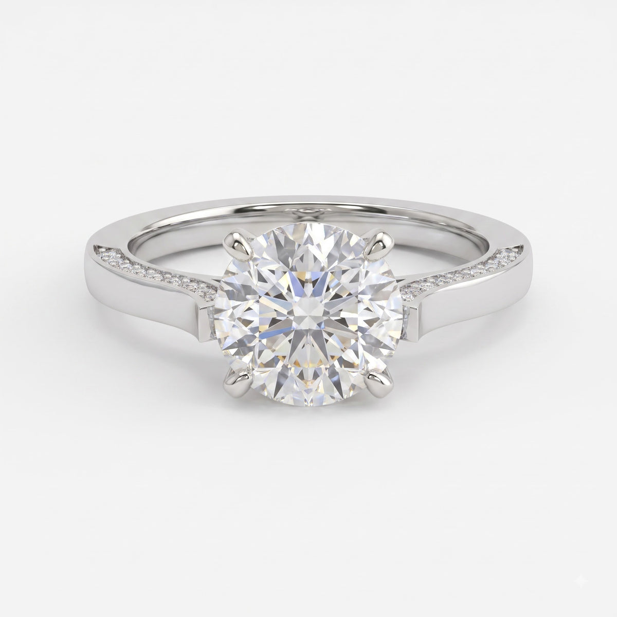 Imperial Sparkle Pavé Round Diamond Hidden Halo Ring