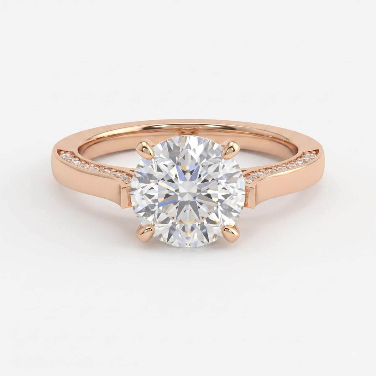 Imperial Sparkle Pavé Round Diamond Hidden Halo Ring