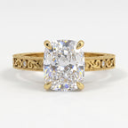 The Royal Radiance Cushion-Cut Diamond Vintage Ring