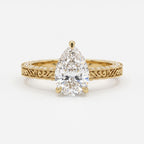 The Aurelia Pear Diamond Hidden Halo Ring