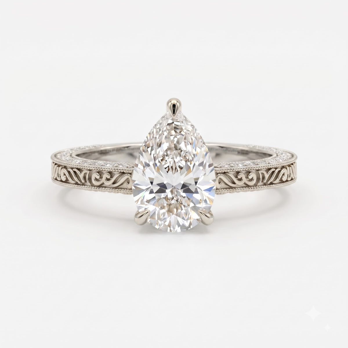 The Aurelia Pear Diamond Hidden Halo Ring