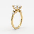 Celestia Aurelia Luxe Marquise Cut Diamond Side Stone Ring