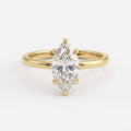 Elongated Marquise Diamond Solitaire Engagement Ring
