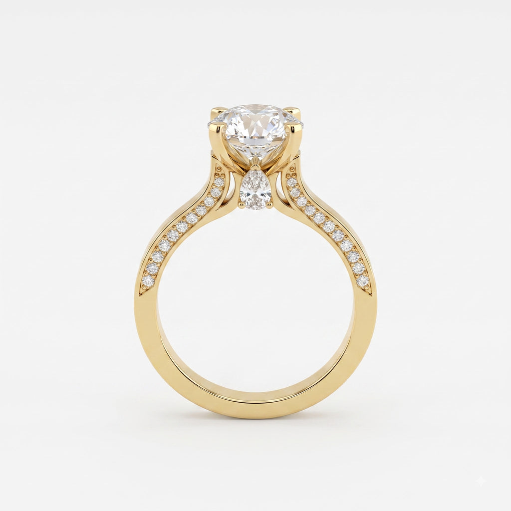 Imperial Sparkle Pavé Round Diamond Hidden Halo Ring