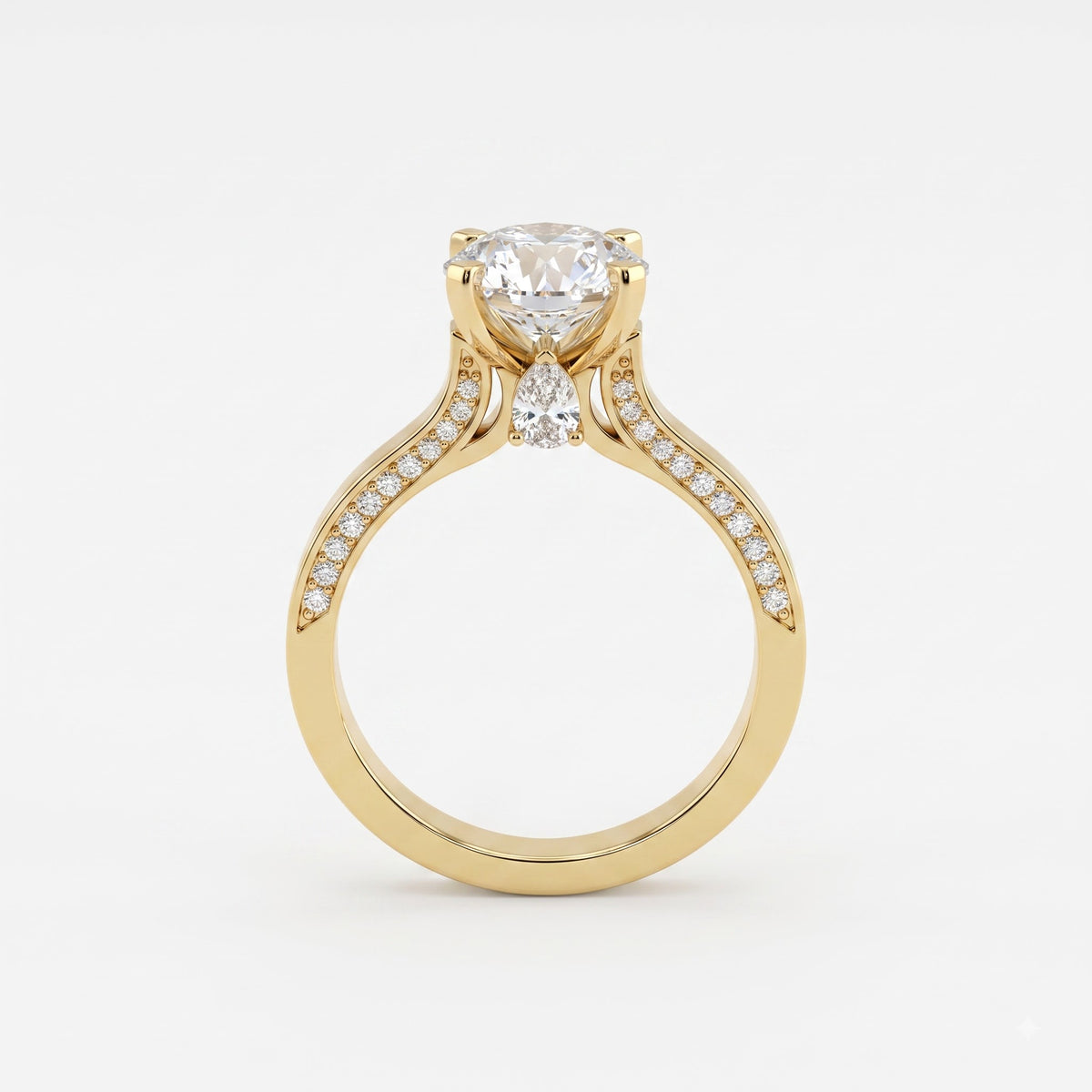Imperial Sparkle Pavé Round Diamond Hidden Halo Ring