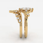 Luxury Marquise-Cut Diamond Floral Vintage Engagement Ring