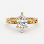 Valencia Vintage Dutch Marquise Diamond Hidden Halo Ring
