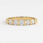 Modern Luxury five-stone round diamond Eternity Ring