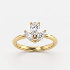 Pear-Cut Lab-Grown Diamond Floral Eternity Ring