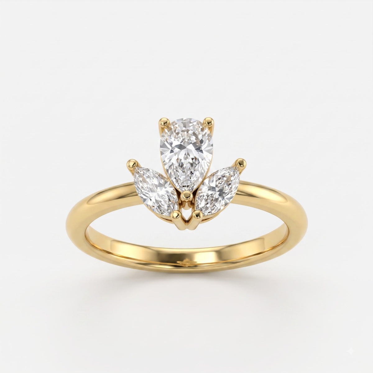 Pear-Cut Lab-Grown Diamond Floral Eternity Ring
