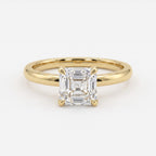 Aurelia Asscher Cut Diamond Solitaire Engagement Ring