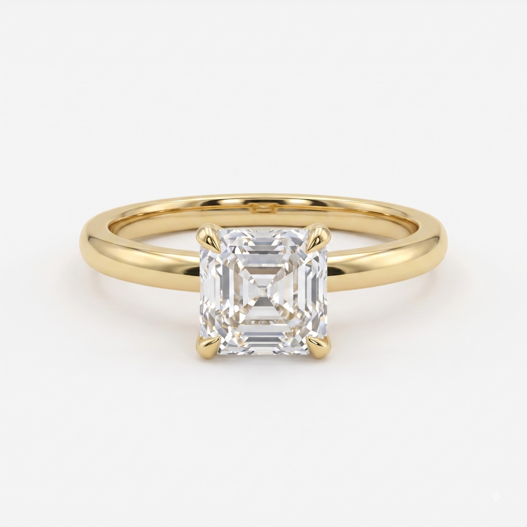Aurelia Asscher Cut Diamond Solitaire Engagement Ring
