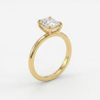 Modern Radiant-cut diamond solitaire Engagement ring