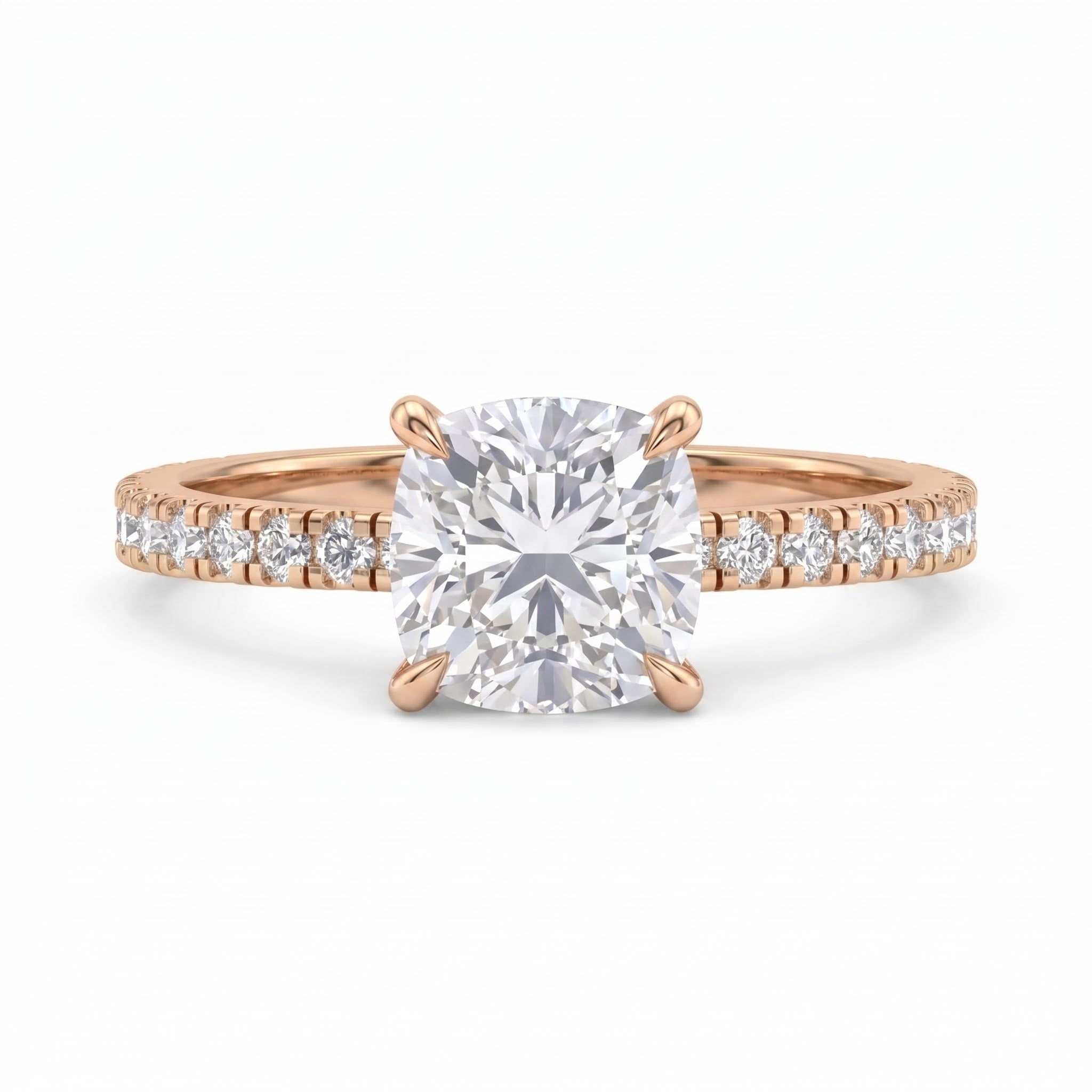 Modern Luxury Cushion Cut Lab Grown Diamond Engagement Ring