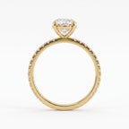 Modern Luxury Round Cut Diamond Pavé Setting Engagement Ring