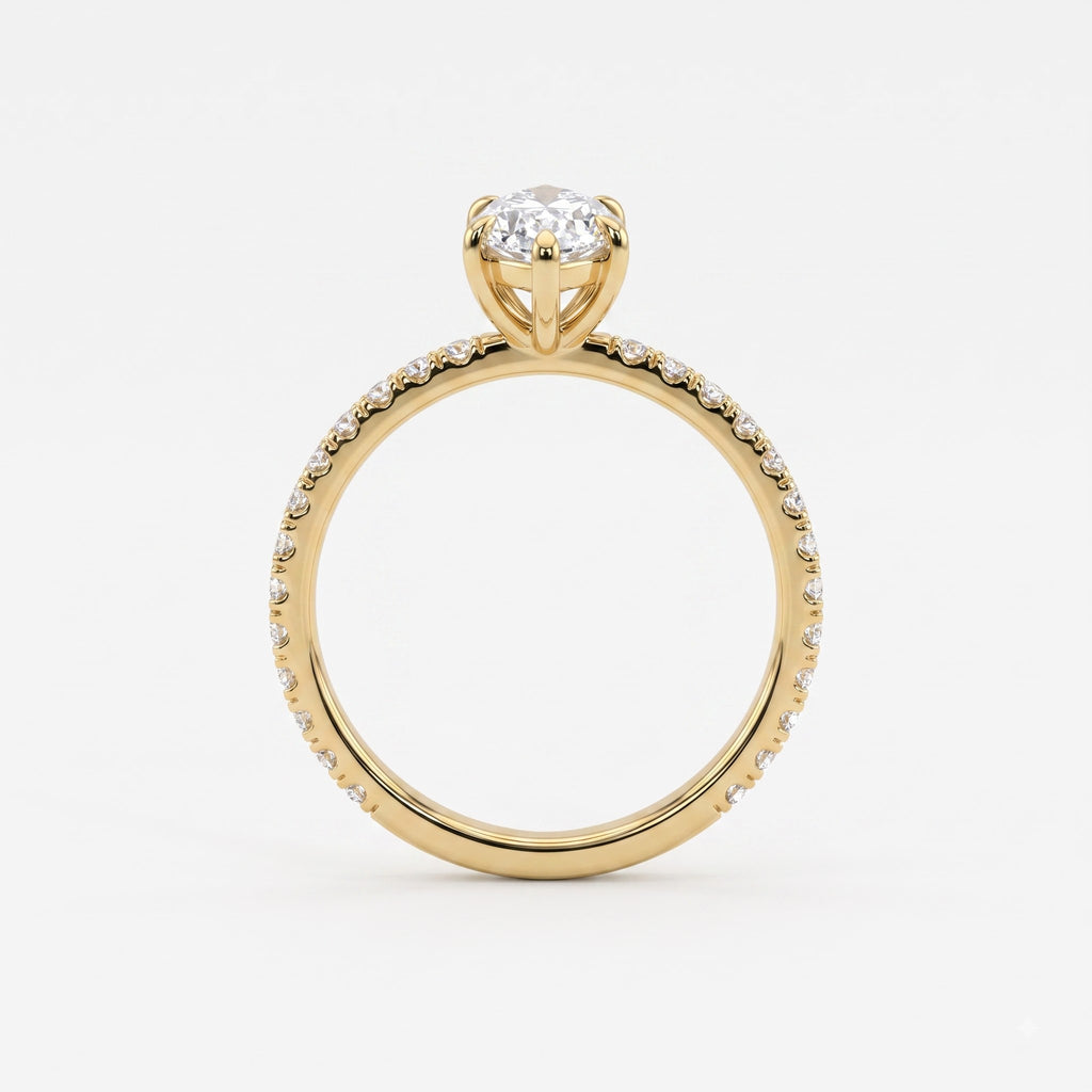 Modern Marquise Cut Lab Grown Diamond Engagement Ring