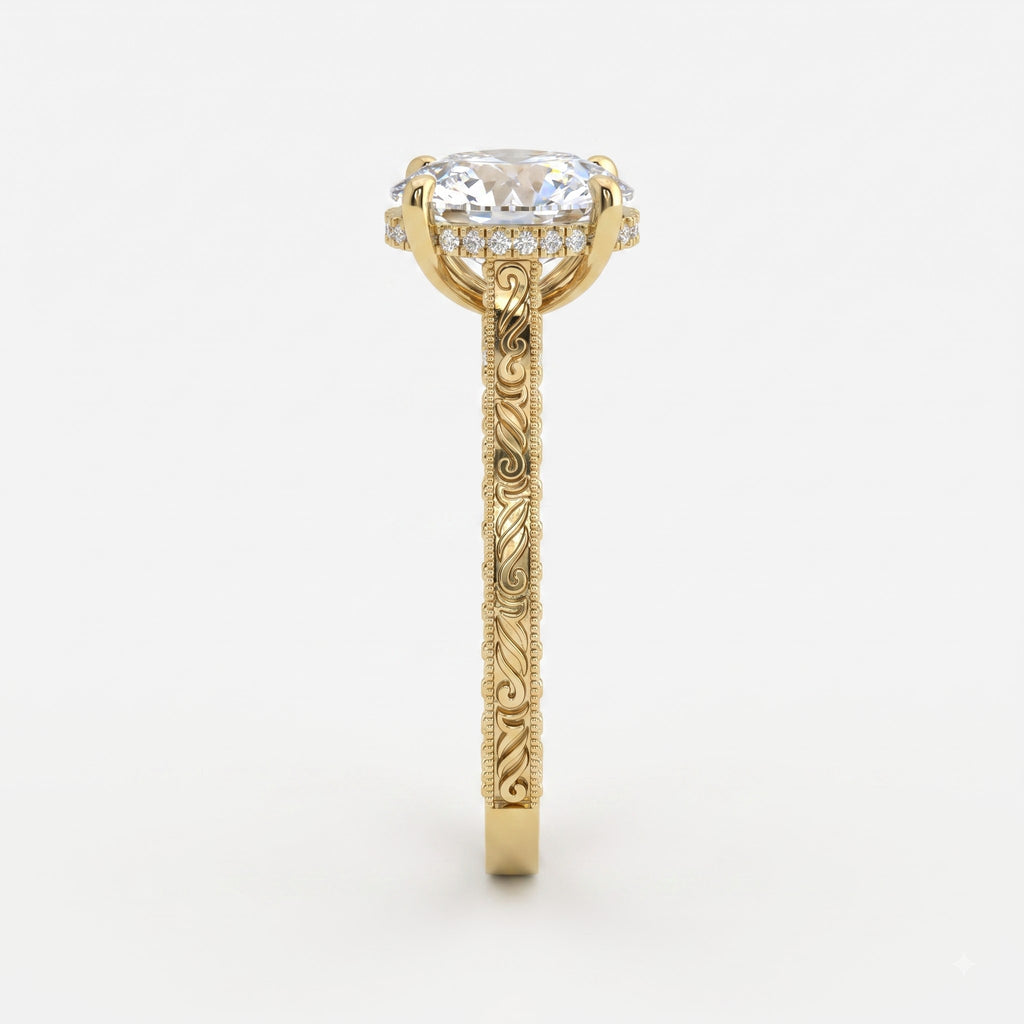 The Eternal Aurelia Oval Diamond Hidden Halo Ring