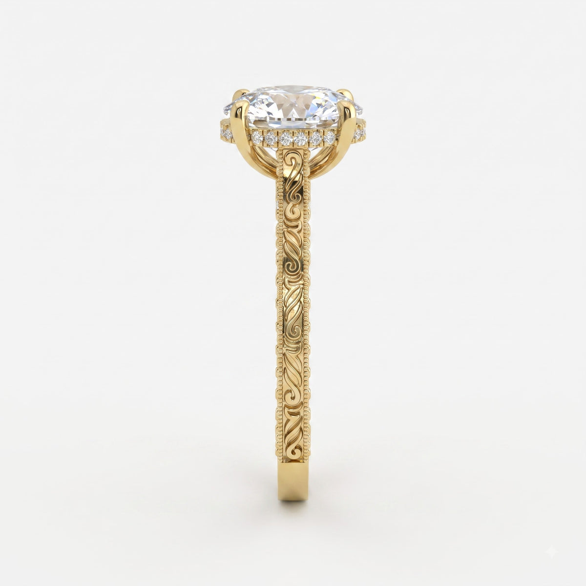 The Eternal Aurelia Oval Diamond Hidden Halo Ring
