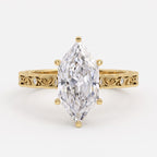 Élan Fleur Dutch Marquise Diamond Botanical Vintage Ring