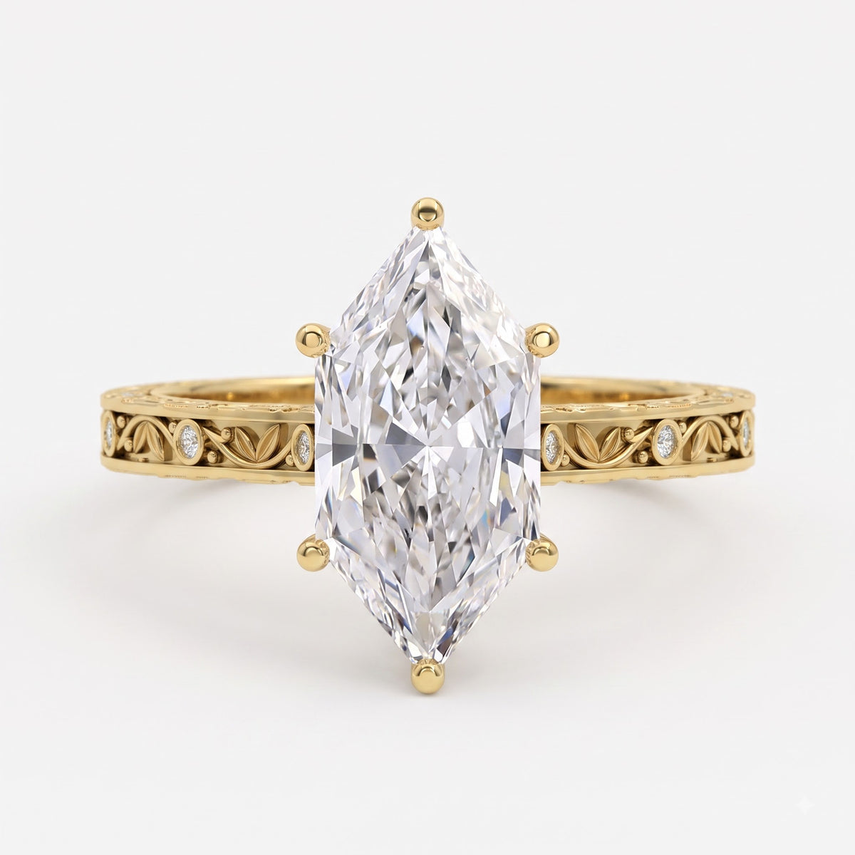 Élan Fleur Dutch Marquise Diamond Botanical Vintage Ring