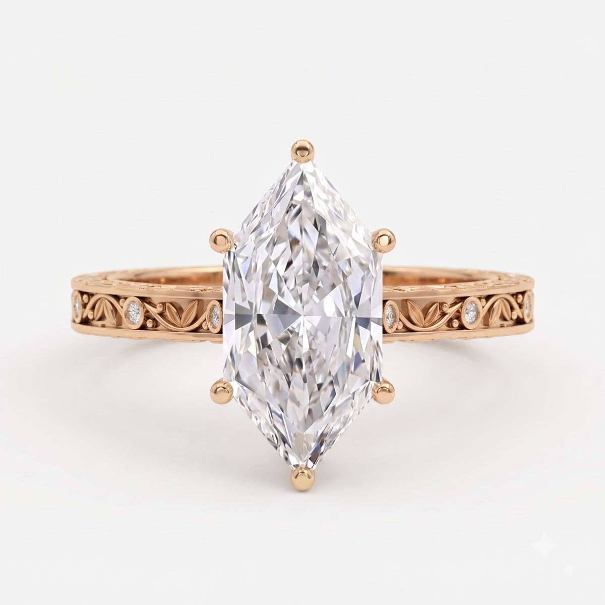 Élan Fleur Dutch Marquise Diamond Botanical Vintage Ring