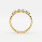 Modern 5 Stone Round Diamond Eternity Ring