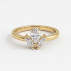 Pear-Cut Lab-Grown Diamond Floral Eternity Ring