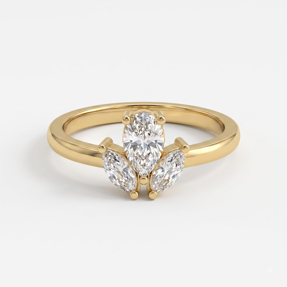 Pear-Cut Lab-Grown Diamond Floral Eternity Ring