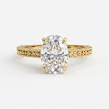 Aurelia Élan Oval-Cut Vintage Scrollwork Hidden Halo Ring