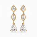 Luxury Pear Cut Three Stone Drop & Dangle Earrings