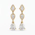 Luxury Pear Cut Three Stone Drop & Dangle Earrings