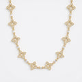 Éclat Clover Design Round Diamond Fashion Necklace