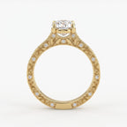Aurelia Élan Oval Diamond Filigree Vintage Ring