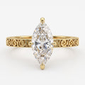 The Royal Reverie Ornate Marquise Diamond Hidden halo Ring