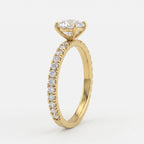 The Aurelia Princess Cut Diamond Pave Setting Engagement Ring