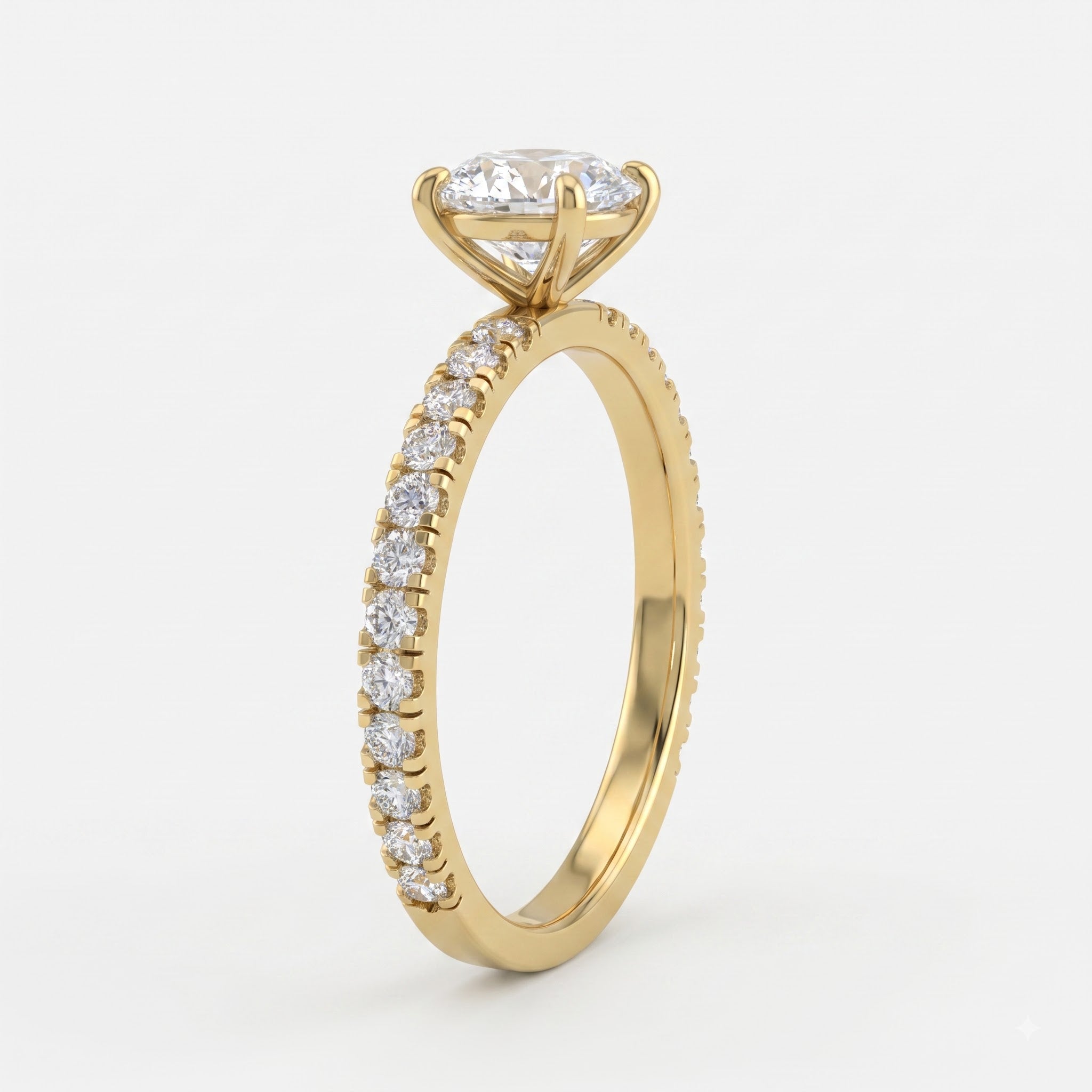 The Aurelia Princess Cut Diamond Pave Setting Engagement Ring