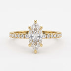 Modern Marquise Cut Lab Grown Diamond Engagement Ring