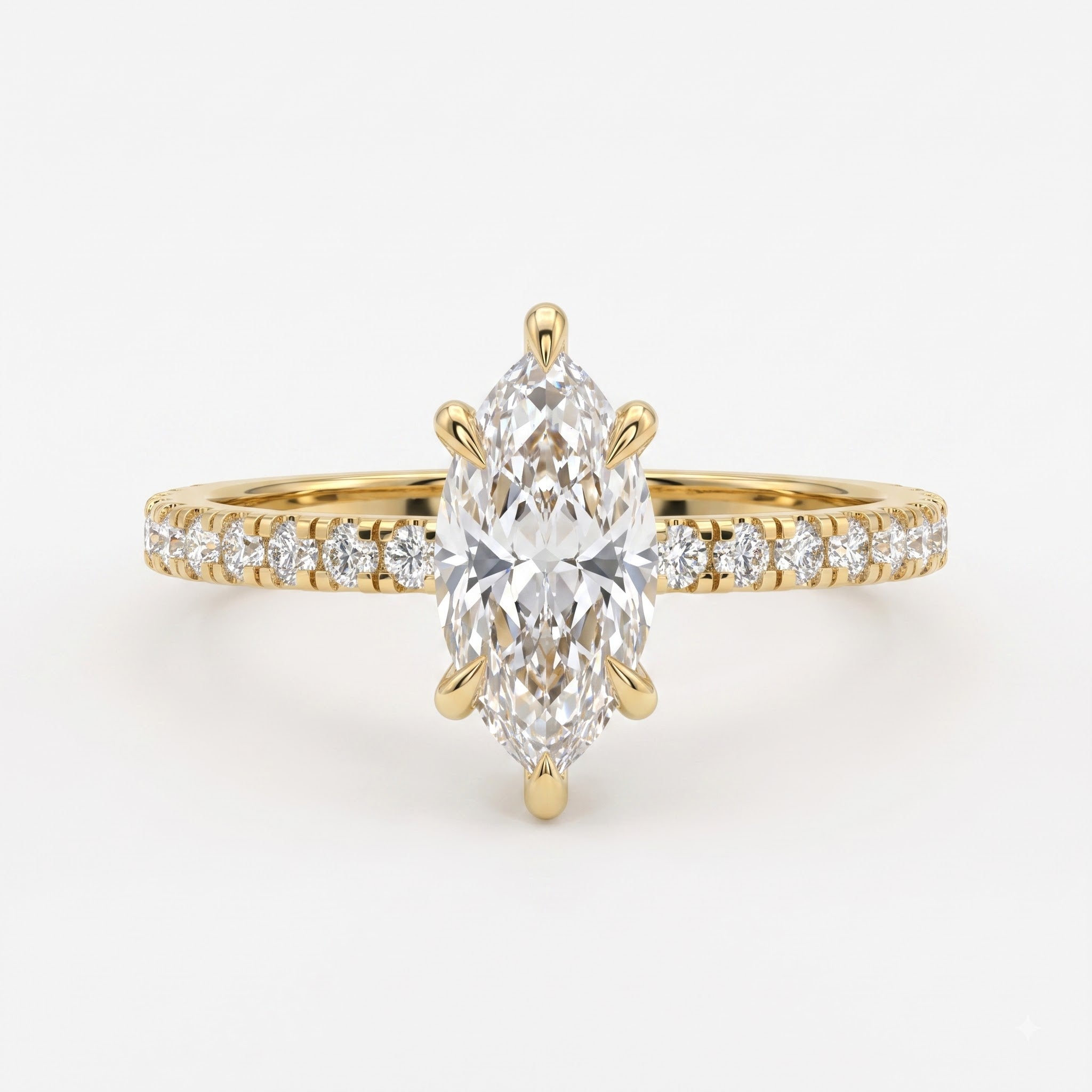 Modern Marquise Cut Lab Grown Diamond Engagement Ring
