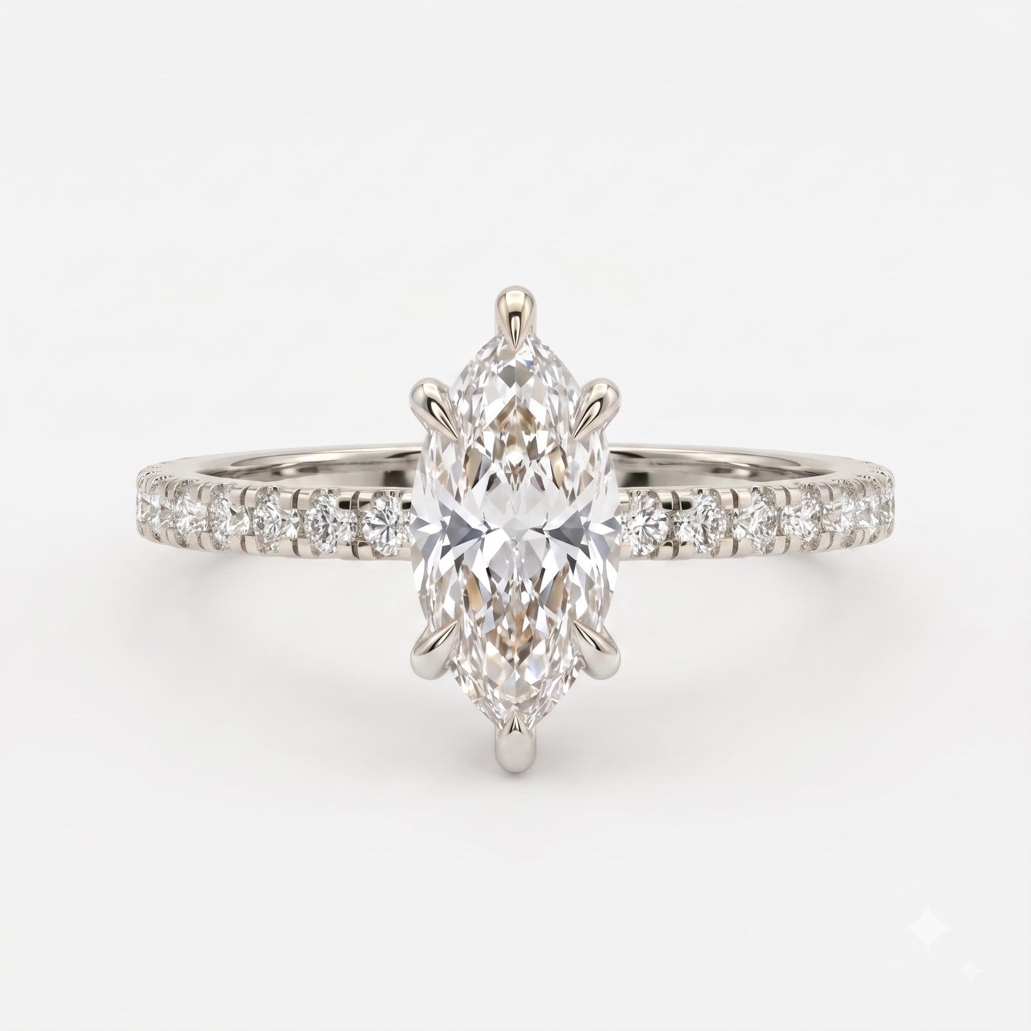 Modern Marquise Cut Lab Grown Diamond Engagement Ring