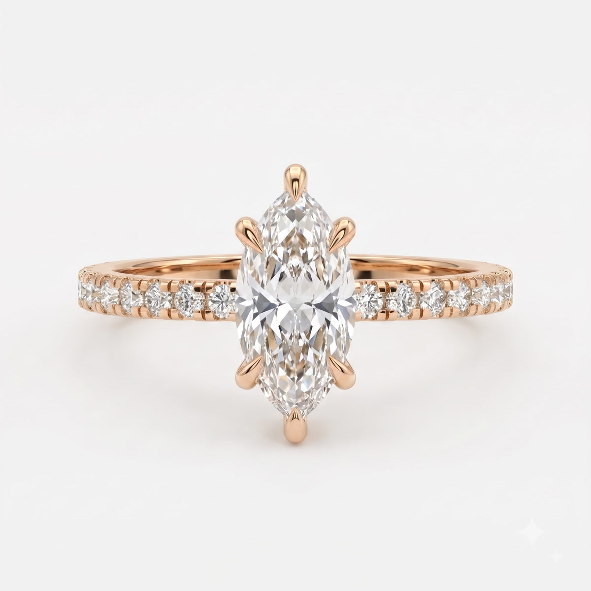 Modern Marquise Cut Lab Grown Diamond Engagement Ring