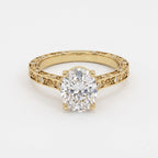 Aurelia Élan Oval Diamond Filigree Vintage Ring