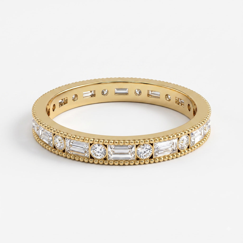 Aurelia Étoile Round & Baguette Diamond Eternity Band