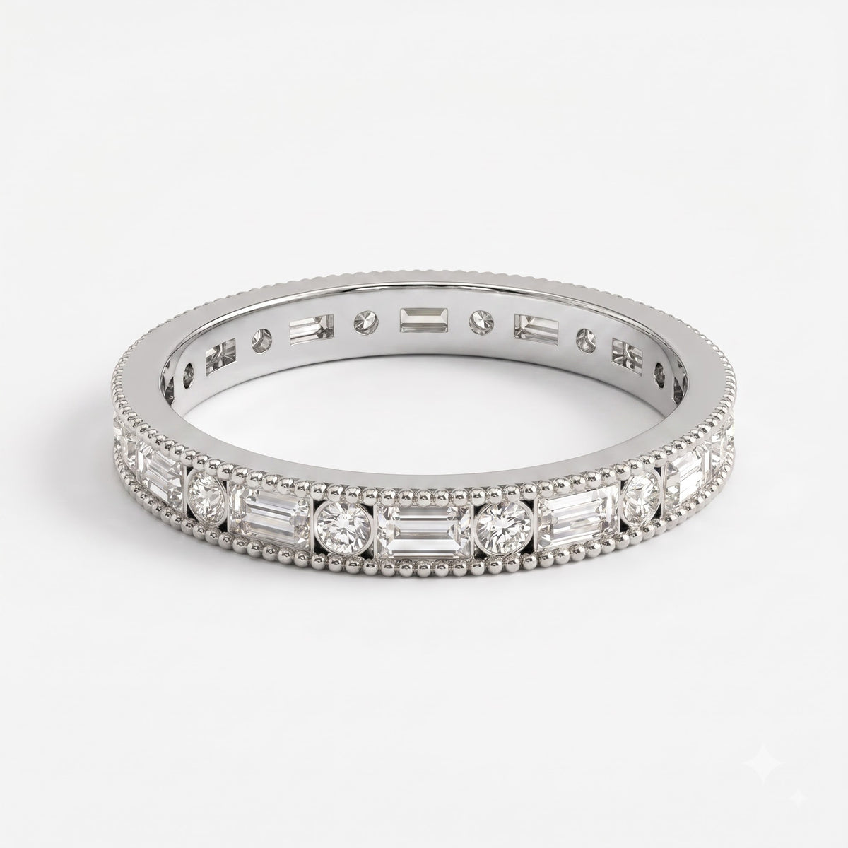 Aurelia Étoile Round & Baguette Diamond Eternity Band