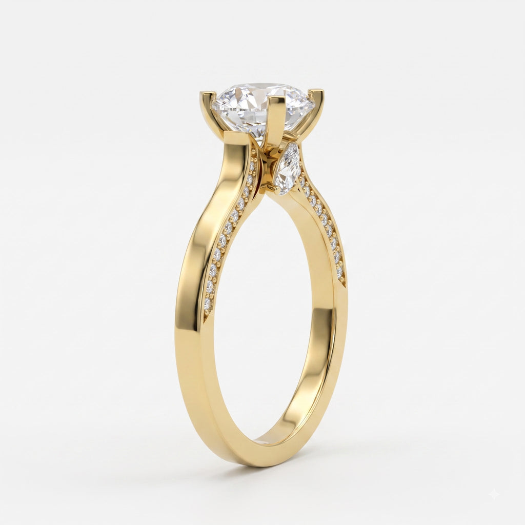 Imperial Sparkle Pavé Round Diamond Hidden Halo Ring