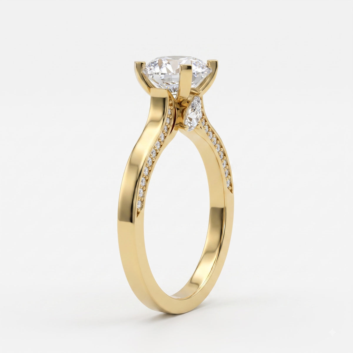 Imperial Sparkle Pavé Round Diamond Hidden Halo Ring
