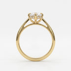 Modern Elongated Long Cushion Diamond Hidden Halo Ring