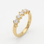 Modern Round Diamond Wave Setting Eternity Ring