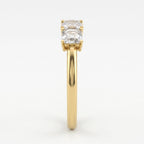Modern Luxury three matching Ascher-cut diamonds Eternity Ring